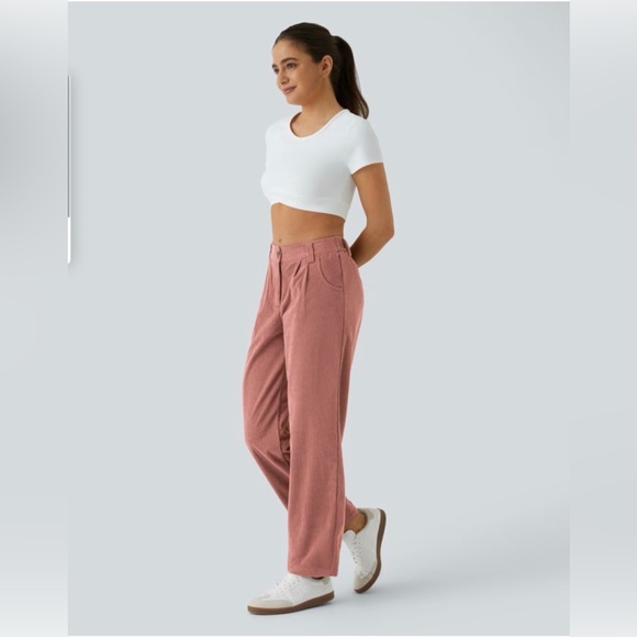 HALARA Pants - Halara AuraCord™ Mid Rise Zipper Pocket Corduroy Casual Pants Desert Sand Medium